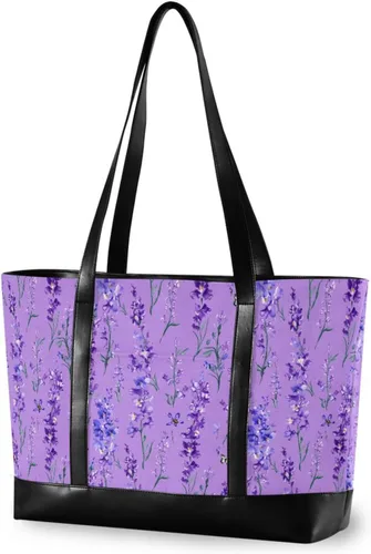 Vista 4 de Purple Gladiolus Flowers Professional 14 Inch Laptop Bag with Zipper Work Purses for Work with maletin ejecutivo para mujer