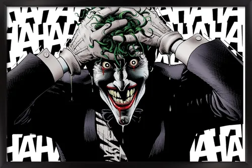 Vista 8 de Trends International DC Comics The Joker - Póster de pared loco, 14.725 x 22.375 pulgadas, versión enmarcada de madera de granero