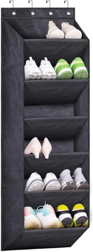 Vista 8 de SLEEPING LAMB Zapatero para puerta, organizador de zapatos para puerta de niños para colgar en el armario, almacenamiento estrecho para zapatos