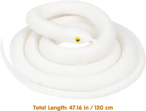 Vista 2 de TOYANDONA Serpiente de goma realista serpiente de goma de juguete blanco falso realista serpiente juguetes educativos para niños broma prop