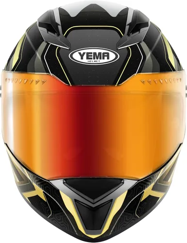 Vista 2 de YEMA DOT Approved Full Face Motorcycle Helmet for Adults, Unisex Moped & Street Bike Helmet with Adjustable Air Vents - Lightweight, Comfortable Fit