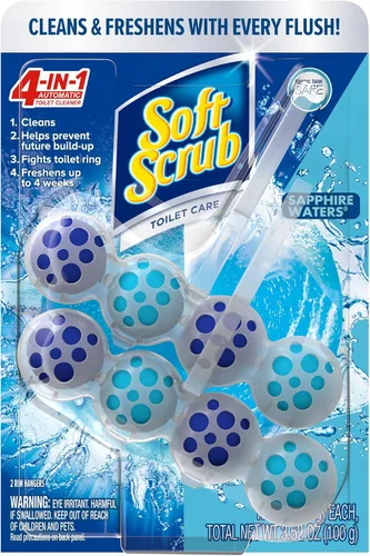 Vista 9 de Soft Scrub Limpiador de taza de inodoro con colgador de borde 4 en 1, Lavanda, 2