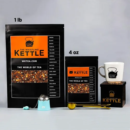 Vista 4 de The Whistling Kettle's Vanilla Zanahoria Cake Tea – Té Rooibos sin cafeína rico y sabroso con zanahoria, pasas y canela, 4 onzas (64 porciones)
