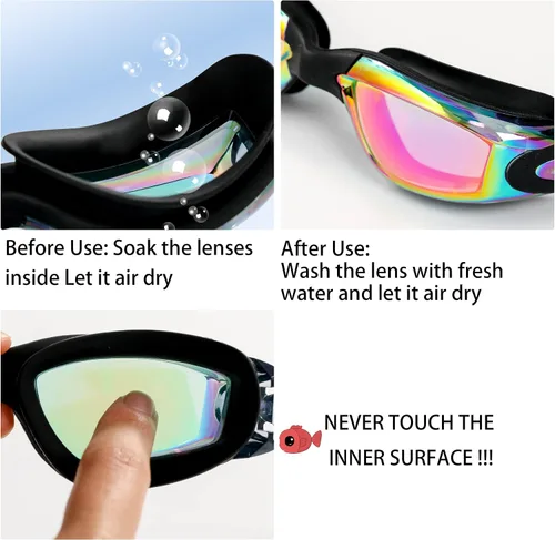 Vista 6 de EWPJDK Gafas de natación – Paquete de 2 gafas de natación antivaho sin fugas para adultos, mujeres y hombres