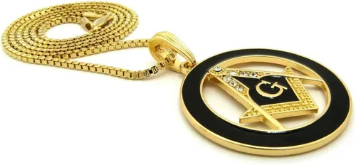 Vista 3 de Collar de cadena con colgante de brújula Freemassons Masonic G para hombre, 24 pulgadas