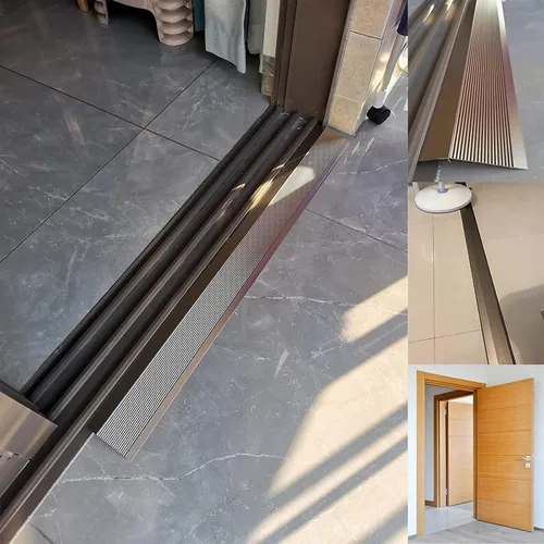 Vista 7 de Tiras autoadhesivas para cubrir el suelo, tira de umbral de transición de piso de aluminio de madera a azulejo, tira de puerta duradera y fácil