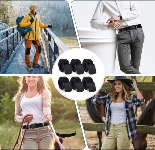 Vista 7 de simarro Tactical 6-Pack Nylon Webbing Canvas Belt - Men & Women's Military, Outdoor, Hiking & Casual Belt