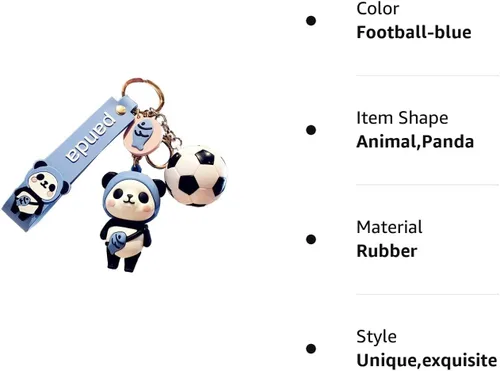 Vista 8 de HSYHERE Lady Girl Lindo PVC Panda Llavero Creativo Regalo de Año Nuevo Animal Colgante Llavero de Metal Llavero