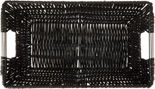 Vista 2 de Whitmor 6500-2712-BLK Rattique Canasta Negra Pequeña para Estante