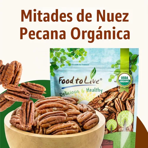 Vista 4 de Nueces pacanas orgánica certificadas Food to Live (sin procesar, sin cáscara)