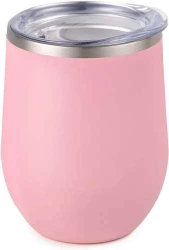 Vista 8 de Vaso de vino Maars Bev sin soporte de con paredes dobles aislantes al vacío de acero inoxidable de 12 onzas, Fucsia