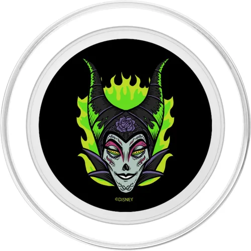 Vista 2 de Disney Villains Maléfica Cráneo de Azúcar Estilo Retrato PopSockets MagSafe PopGrip para iPhone