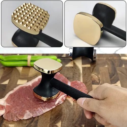 Vista 3 de Martillo manual para ablandar carne de cocina - Martillo manual resistente, Martillo para carne utilizado para bistec, pollo, pescado, Ablandador