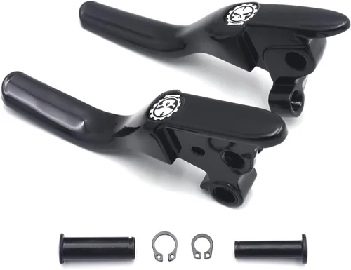 Vista 9 de HongK - Palanca de mano de embrague de freno de calavera negra para motocicleta compatible con H-D 08-13 Touring Trike 14-posterior FLHR