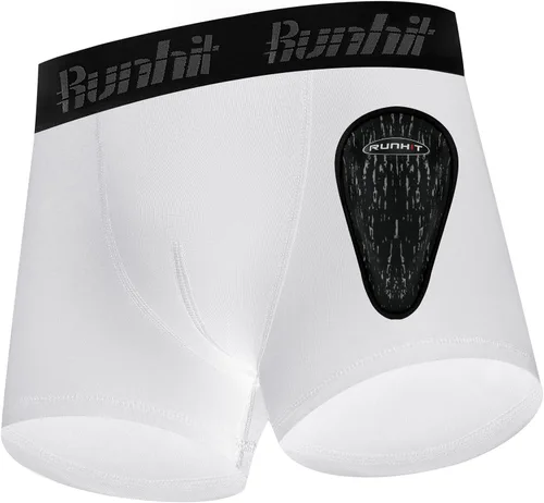 Vista 8 de Runhit Calzoncillos de compresión para niños con copa de béisbol para niños, con copa atlética protectora suave