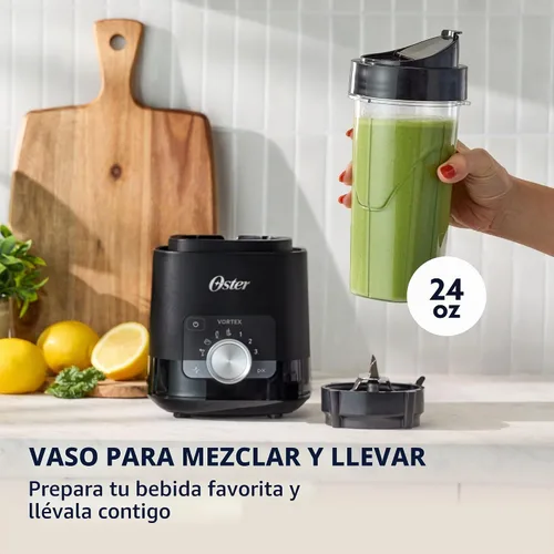 Vista 8 de Oster Vortex Plus - Batidora de vidrio, cuchillas reversibles de acero 2-Negro