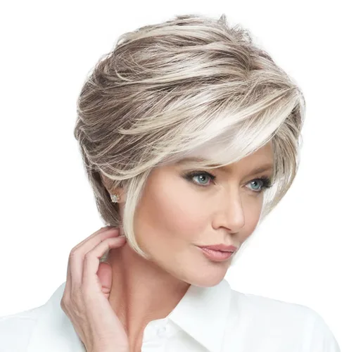 Vista 33 de Raquel Welch Go To Style - Peluca de pelo corto versátil y favorecedora de Hairuwear, gorra media, castaño iluminado por el sol RL10/12