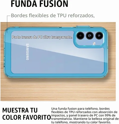 Vista 3 de Funda para teléfono Samsung Galaxy-A15-5G: Cubierta de teléfono a prueba de golpes de grado militar con protector de pantalla de vidrio templado