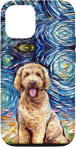 Vista 28 de Cute Goldendoodle Starry Night Doodle Dog Art by Aja Case for iPhone 17