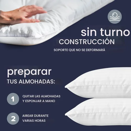 Vista 2 de Beckham Hotel Collection Juego de 4 almohadas alternativas de plumón y sábanas de algodón, 4 piezas, bolsillo profundo de 16 pulgadas, 2 fundas