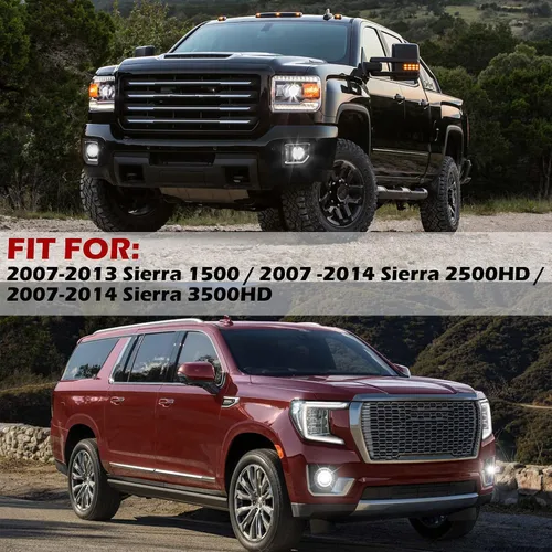 Vista 8 de Luces antiniebla LED con luces de circulación diurna para GMC Sierra 2007-2014, luces antiniebla de conducción con DRL para 2007 2008 2009 2010 2011