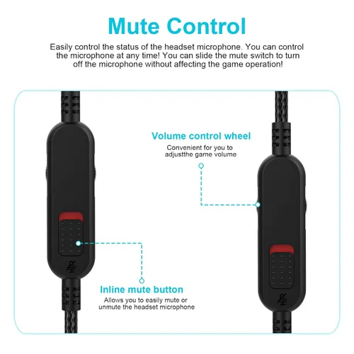 Vista 3 de Cable de audio Cloud Alpha de repuesto con controles de silencio y volumen compatible con auriculares Kingston Cloud Alpha y Cloud Mix