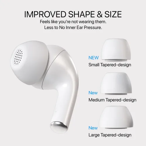 Vista 4 de AirFoams Pro Active Ultra V10.0 - Almohadillas de repuesto de espuma viscoelástica para AirPods Pro 1 y 2, protector de silicona flexible