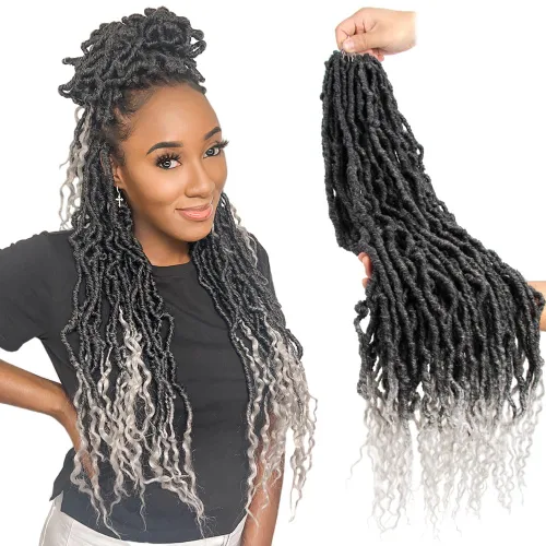 Vista 23 de BOHOBABE Rastas Sintéticas de Ganchillo de 10 Pulgadas, Rastas de Ganchillo Suaves Boho con Puntas Rizadas, Rastas Cortas de Diosa Bohemia de 1#