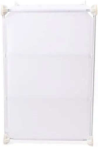 Vista 8 de Zapatero portátil de 12 niveles, organizador de 96 pares de zapatos con puerta transparente, fácil montaje, caja de zapatos apilable de plástico