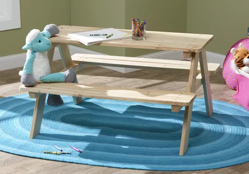 Vista 2 de banco de madera para picnic para niños