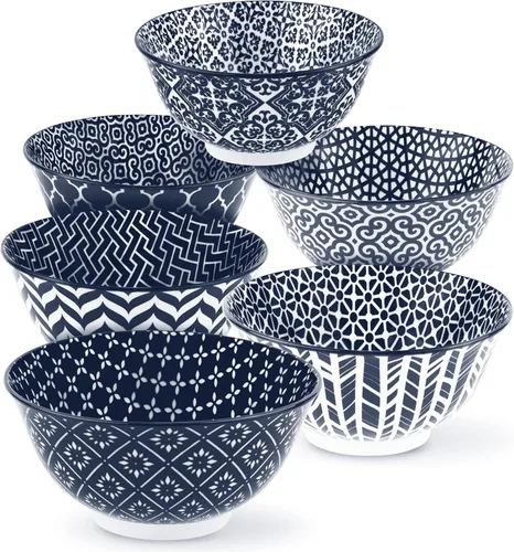 Vista 10 de KooK Tazones de sopa, cuenco para cereales, cerámica, cuencos para cocina, microondas, lavavajillas y congelador, platos de porcelana para pasta