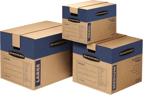 Vista 9 de Bankers Box Caja de mudanza pequeña Prime, paquete de 10 unidades, asas reforzadas, montaje sin cinta, tapa adjunta, 16 x 12 x 12 pulgadas (0062716)