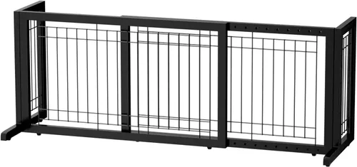 Vista 12 de Bonnlo - Puerta independiente para perros, de 39 a 68 pulgadas de ancho, para chimenea, escaleras, puertas, valla de metal ajustable para mascotas