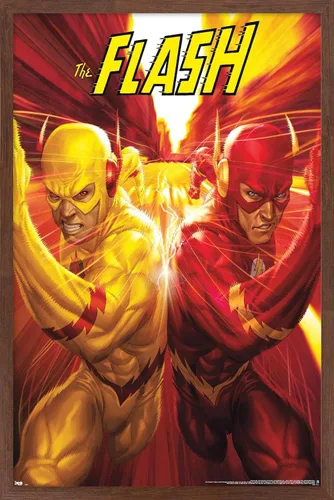 Vista 7 de Trends International DC Comics - The Flash and The Reverse Flash - Race Wall Poster, 14.725" x 22.375", Barnwood Framed Version