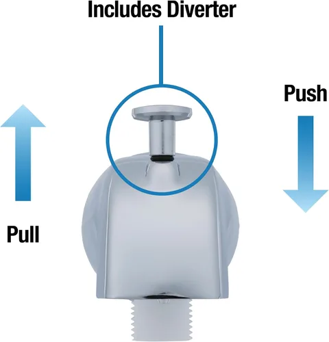 Vista 4 de DANCO Desviador en cromo 89266 Caño universal para bañera con accesorio de ducha de mano, paquete de 1