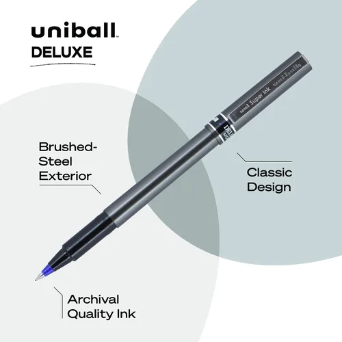 Vista 4 de uni-ball Deluxe 60027 - Bolígrafos de bola con micropunta, color azul