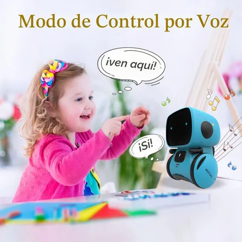 Vista 5 de KaeKid Robots para niños, robótico inteligente interactivo con sensor táctil, control de voz, reconocimiento de voz, canto, baile, repetición