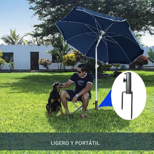 Vista 5 de AMMSUN Adjustable Portable Umbrella Base, Upgraded Heavy Duty Metal Holder-Stand-Sand Grass Auger,for Flag, Umbrella, Fishing Rod, Outdoor Park