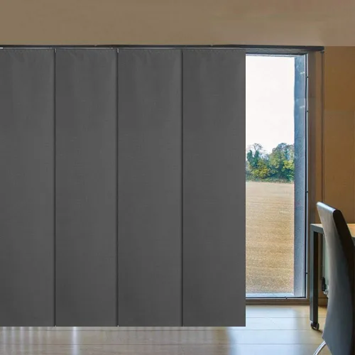 Vista 26 de LETAU - Persianas corredizas 100% opacas con riel, hechas verticalmente para ventanas grandes, puertas corredizas, espacios abiertos y divisores