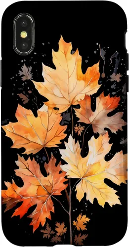 Vista 5 de iPhone 16 Autumn Leaves Watercolor Art Fall Season Thanksgiving Case