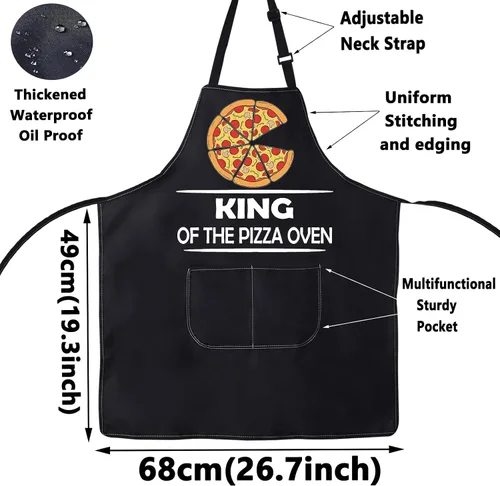 Vista 2 de BWKTOP - Delantal de chef de pizza con bolsillo para chef y papá