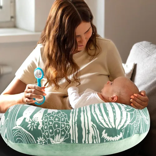 Vista 7 de Juego de 1 funda de almohada de lactancia, extraíble de doble cara para bebés, niñas y recién nacidos, funda elástica y suave reversible