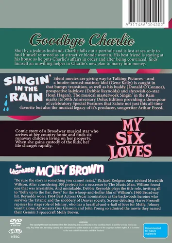 Vista 2 de 4 Movies - Singin' In The Rain Goodbye Charlie My Six Loves The Unsinkable Molly Brown - Debbie Reynolds Collection - DVD Set