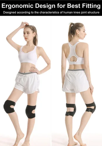 Vista 3 de Rodilleras para mujeres y hombres, rodilleras suaves de baile con bandas ajustables, rodilleras de voleibol para mujeres y hombres, rodilleras