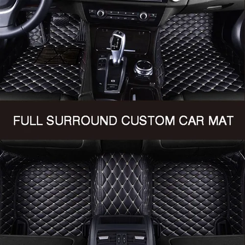 Vista 3 de Tapete de cuero para automóvil para Nissans X-Trail T31/T32 Murano Frontier Fuga Note Navara NV 3500 2500 280ZX (color todo negro)
