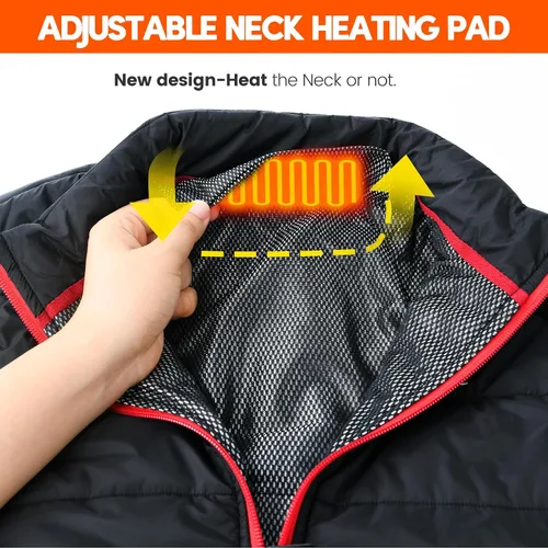 Vista 7 de DOACE Chaleco térmico mejorado para hombres y mujeres, chaleco de calefacción eléctrica inteligente, chaqueta térmica ligera (batería no incluida)