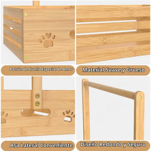 Vista 2 de BAMBOOHOMIE Perchero para Ropa de Bebé para Niños Pequeños, Perchero para Ropa de Mascotas con Caja de Almacenamiento y Barra Colgante Ajustable