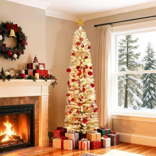 Vista 13 de GarveeHome Juego de 2 árboles de Navidad preiluminados de 3 pies, árboles de Navidad artificiales con 78 luces LED, árbol de Navidad preiluminado