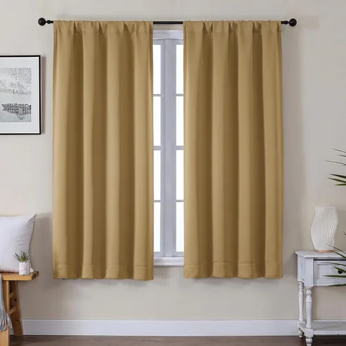 Vista 109 de Gwine Aqua Short Curtains 36 Inches Long - Small Half Window Kitchen Curtains Over Sink, Solid Blackout Curtain for Bathroom Basement Cabinet RV, 2