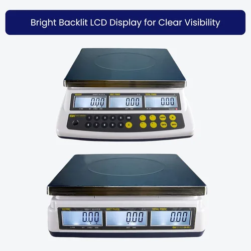 Vista 6 de Easy Weigh CK Series - Báscula digital para computación de precio recargable, funciona con pilas, aprobación NTEP clase III, pantalla LCD, portátil